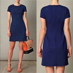 Diane von Furstenberg Kaelyn Navy Blue Shift Dress Short Sleeve Size 4